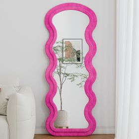 Flannel Full Length Wave rose Floor Mirror for Bedroom living room Hanging or Against The Wall