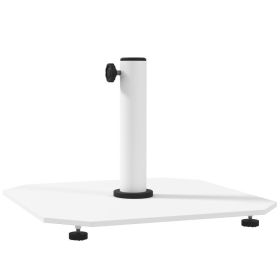 Square Patio Umbrella Base, 41 Lbs Metal Umbrella Stand Base With Adjustable Foot Pads, Heavy Duty Patio Umbrella Holder For 1.31.51.9 Umbrella P (Color: White)