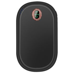 Black-Pink Color Options -- 1Pc Rechargeable Hand Warmer Electric Hand Heater Portable Reusable Pocket Warmer Power Bank With Digital Display 2 L (Color: Black)